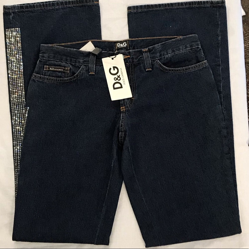 Dolce&Gabbana NWT Jeans,Size 28 w/Rhinestone strip